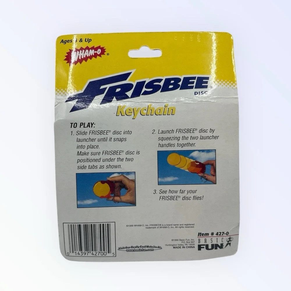Vintage 1998 Whamo-O Frisbee Disc Keychain‎ Basic Fun NIP